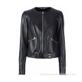 New Style Lady's True Leather Jacket with Zipper Fashion